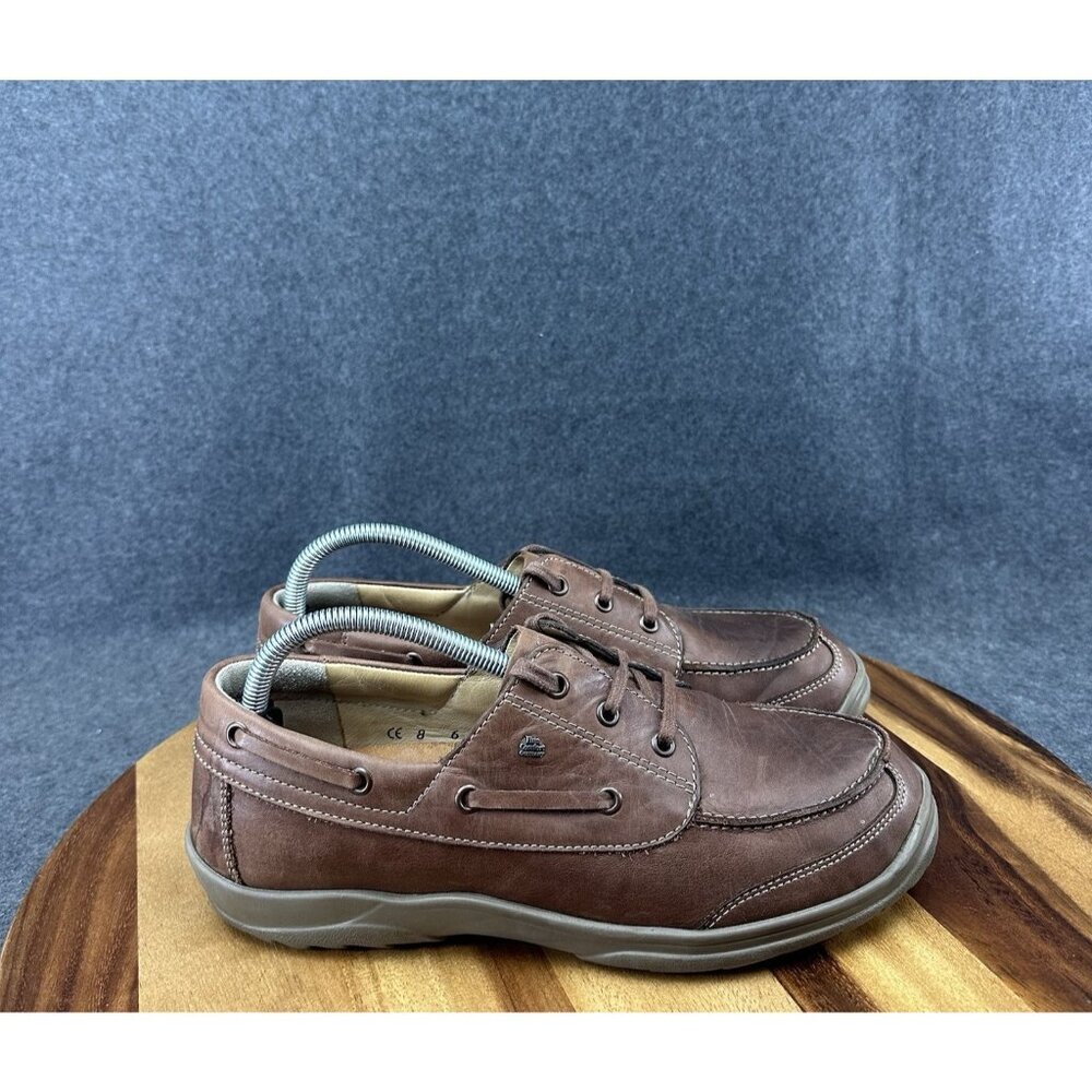Finn Comfort Men’s Shoes Size‎ 8W Brown Leather Lace Up Casual Germany Surfside